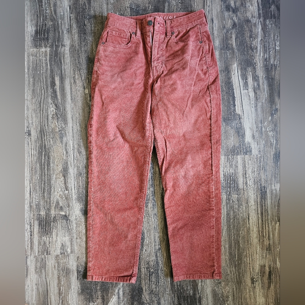 American Eagle Mom Straight Corduroy Coral Pants, Size 2 Short